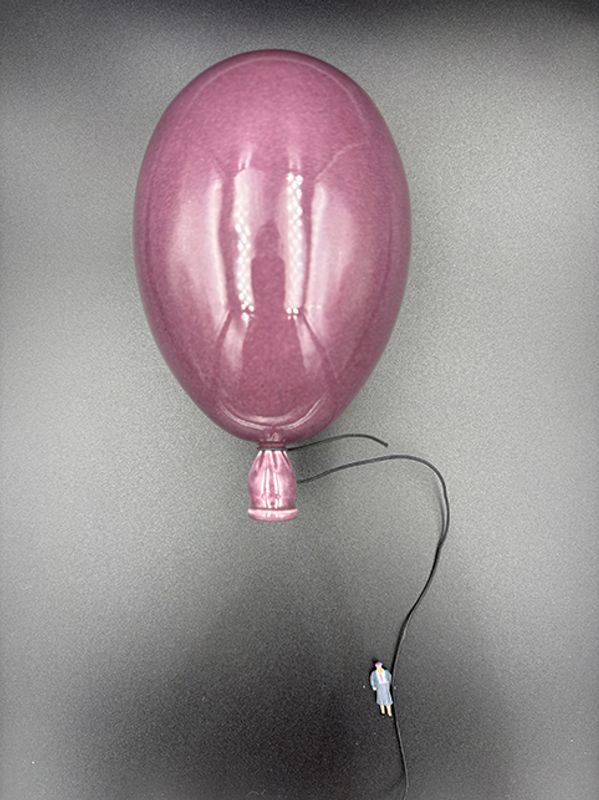 Keramikk ballong lilla #14 cm