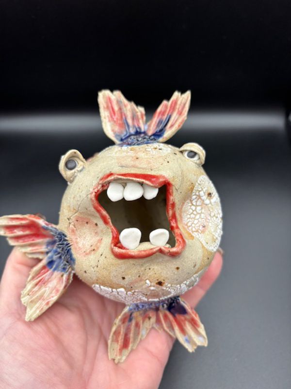 Keramikk fisk til vegg #VIII ca 13 cm