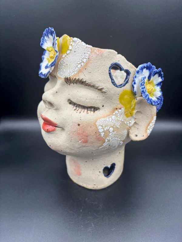 Kunst ansikt stående med hals #13