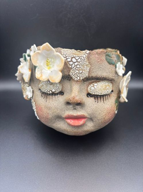 Hovedbilde Kunst ansikt til blomst stående #38