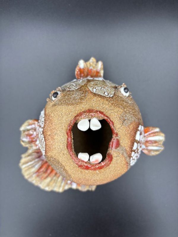 Keramikk fisk til vegg #X ca 13 cm